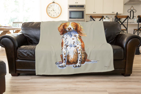 Sprocker Red & White Throw